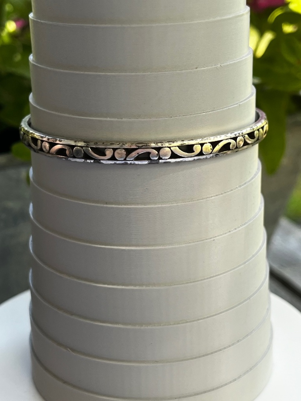Brighton Silver Scroll Thin Bangle Bracelet